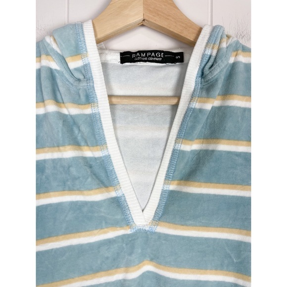 Rampage | Striped Velour Hooded Pullover - Picture 3 of 7